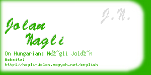 jolan nagli business card